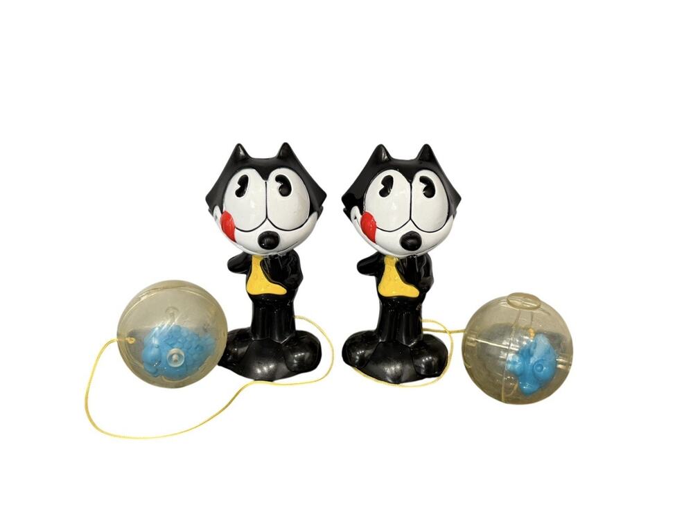 Vintage Felix The Cat Figures “Catch A Fish” Cup & Ball Toy: Wendy’s 1990s